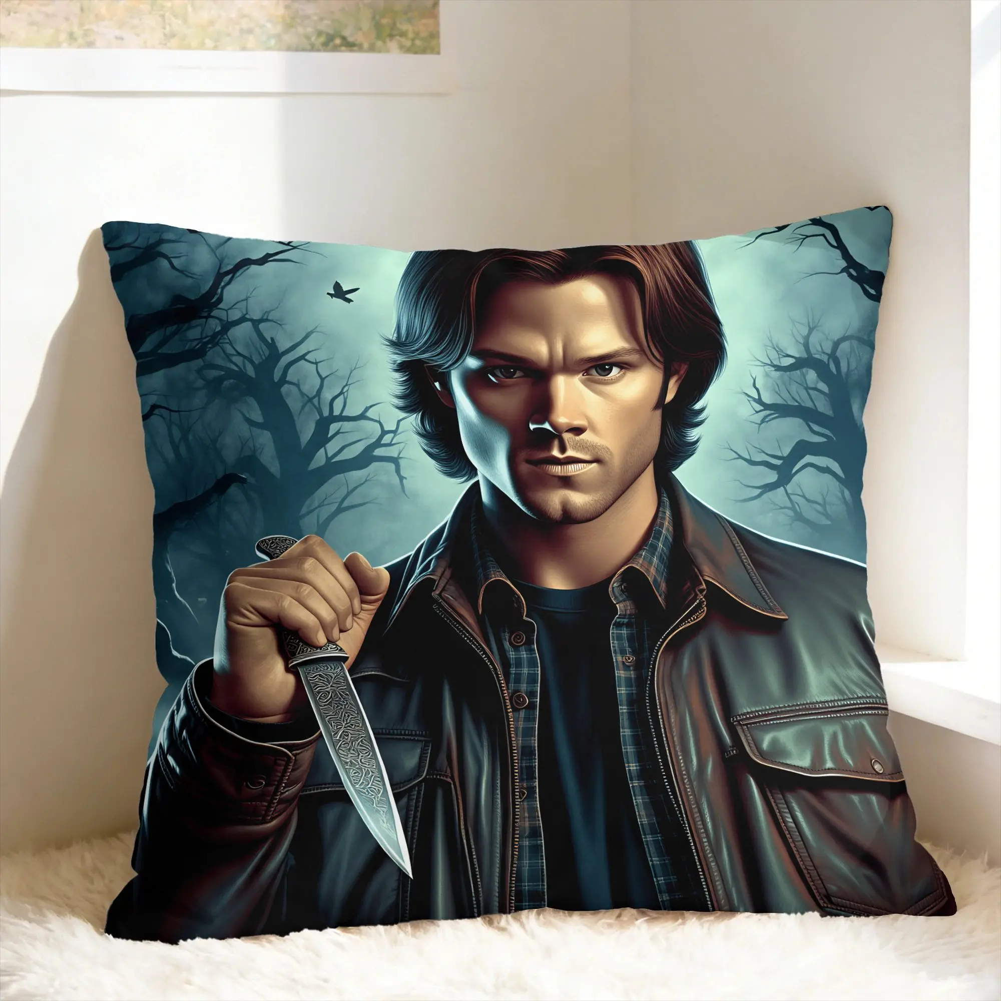 Sam Winchester Supernatural Pillow Case  Soft Pillow Cover For Living Room Sofa Fashion Pillowcases