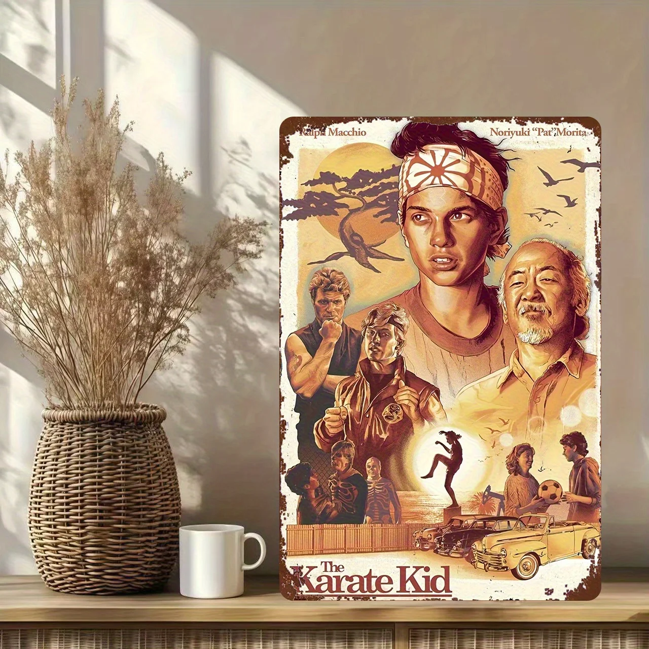 ملصق فيلم كاراتيه كلاسيكي ثنائي الأبعاد، مسطح عتيق من الثمانينيات/90s للأطفال - ديكور فنون الدفاع عن النفس العتيق مع دانيال لاروسو، السيد مياجي، جوني - He