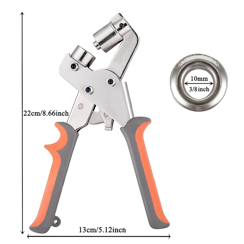 مجموعة كماشة العيينة AA80، مجموعة أدوات جروميت 3/8 بوصة 10 مم مع 500 ثقوب معدنية للجلد/الحزام/الأحذية/القماش متينة