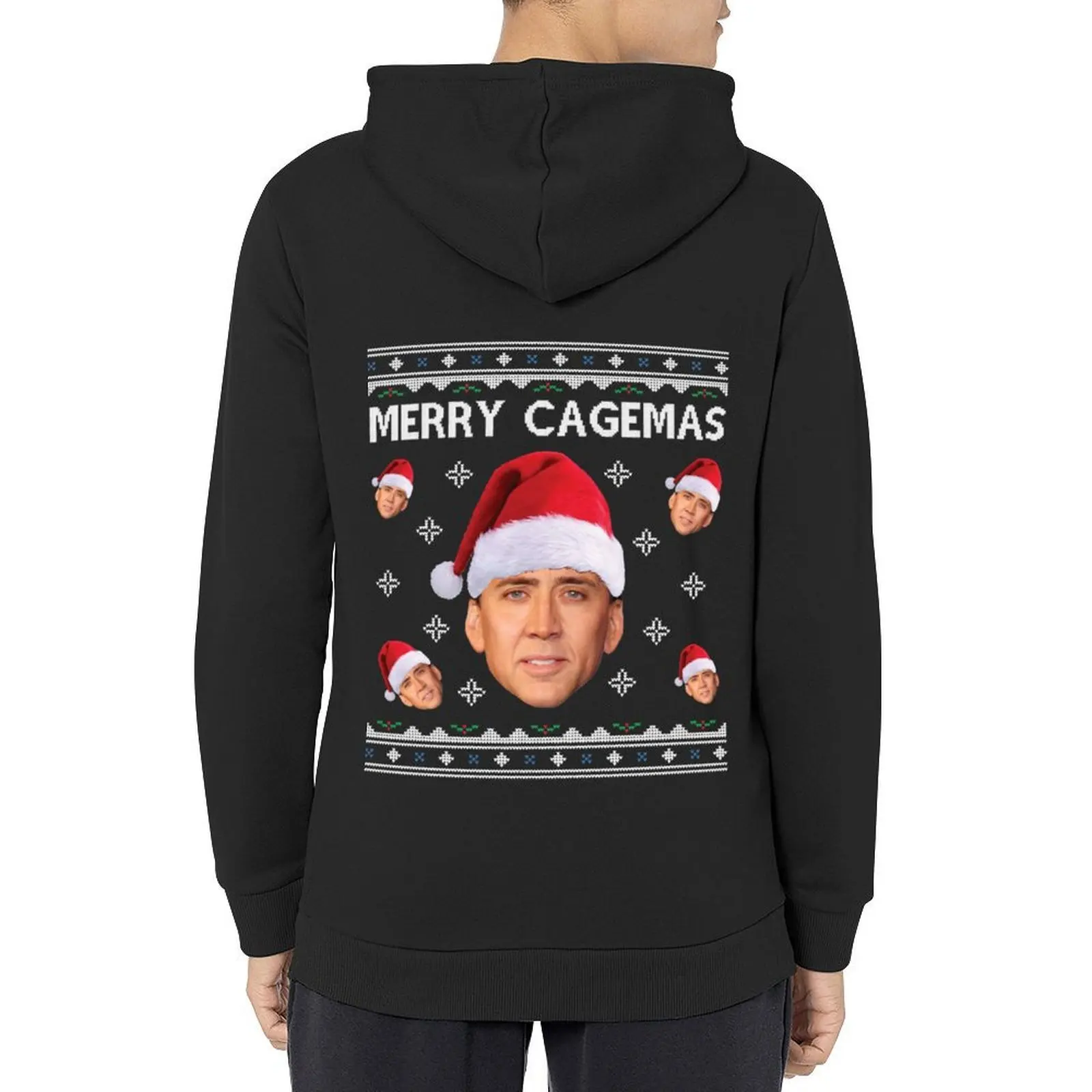 

Nicolas Cage Stage Name Actor Filmmaker Coppola Received Many Awards Merry Cagemas Christmas Knitpo Hoodie