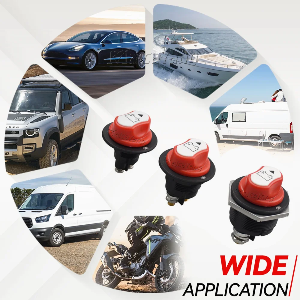 For Truck Car Motorcycle Boat Car Battery Disconnect Switch Cut Off Isolator Switch 50A 100A 200A 300A 12V
