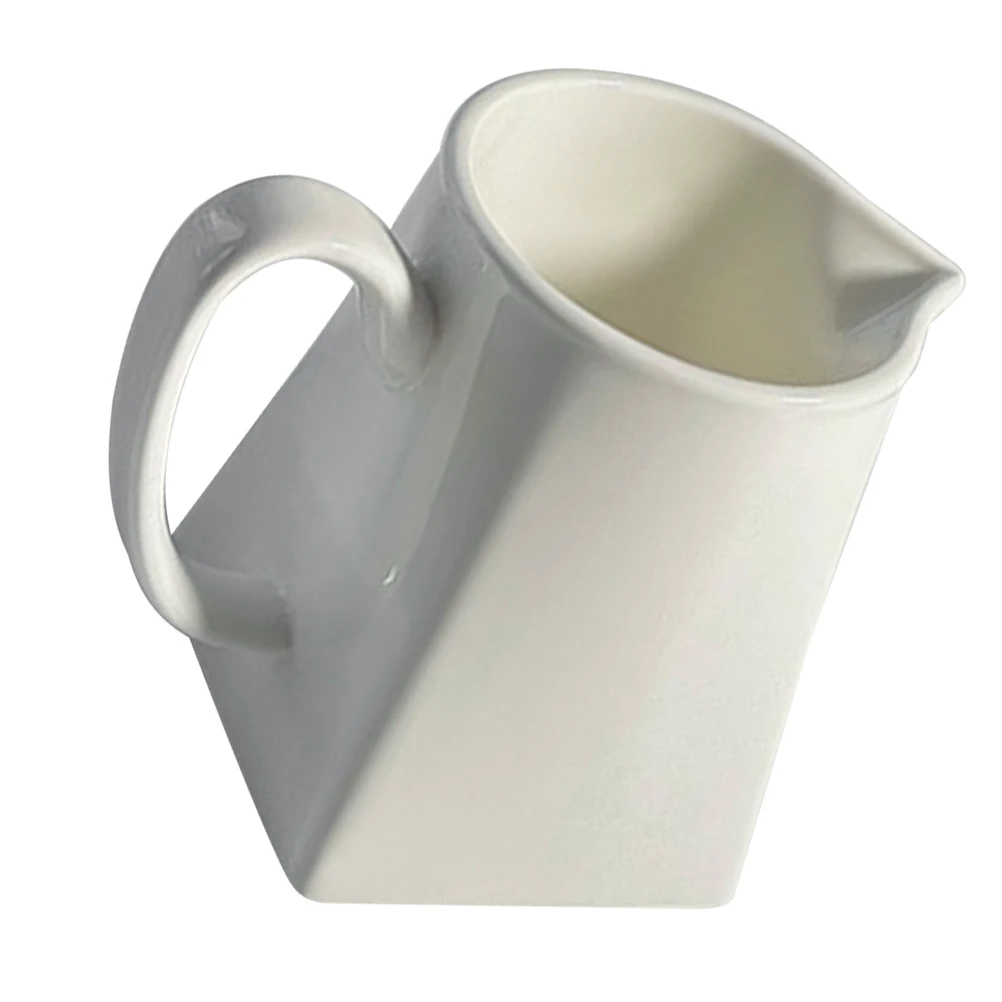 

230Ml Small White Ceramic Creamer Jug Minimalist Design Milk Server with Handle for Coffee Tea Espresso Mini Porcelain Pitcher