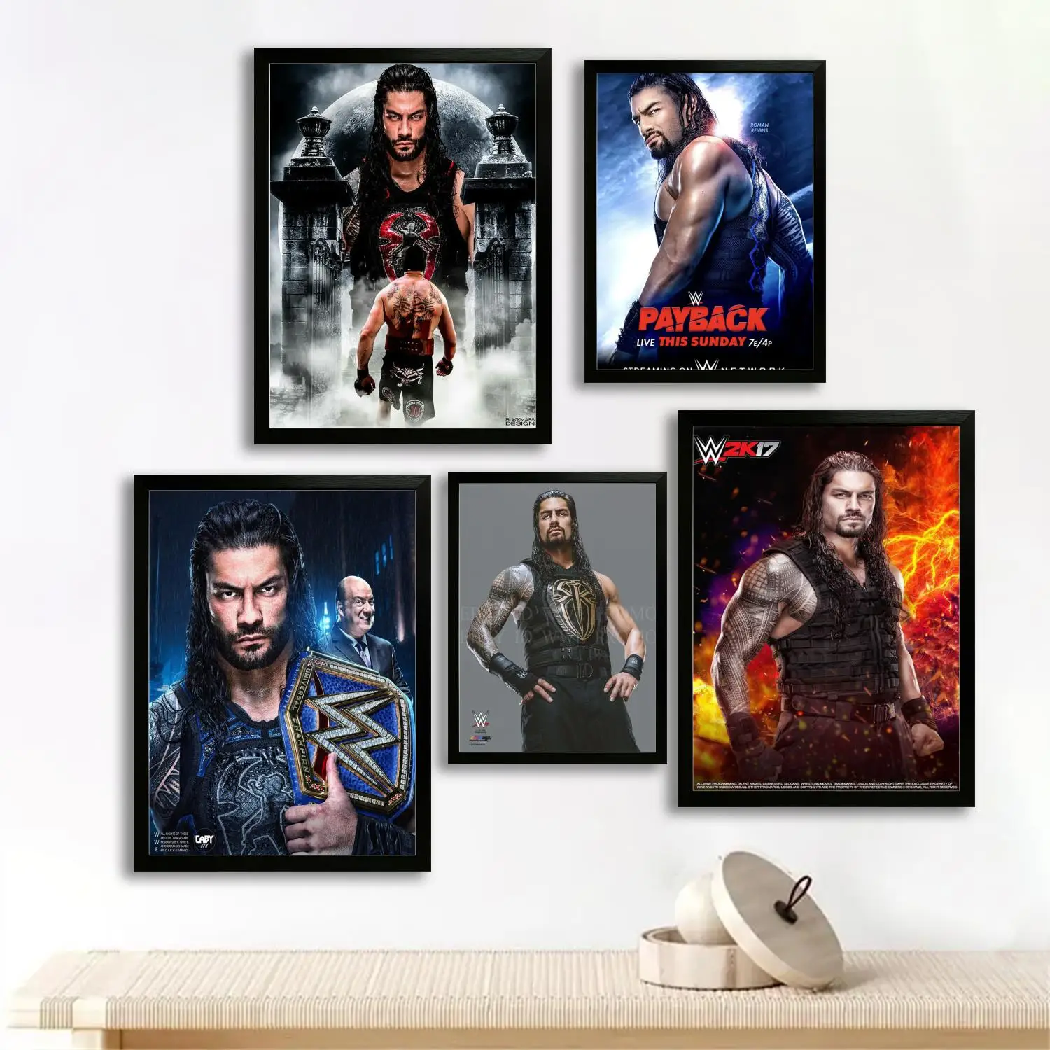 roman reigns Wrestler Canvas Art Poster and Wall Art, Picture Print, Modern Family, Bedroom Decor, Posters,Decorative painting