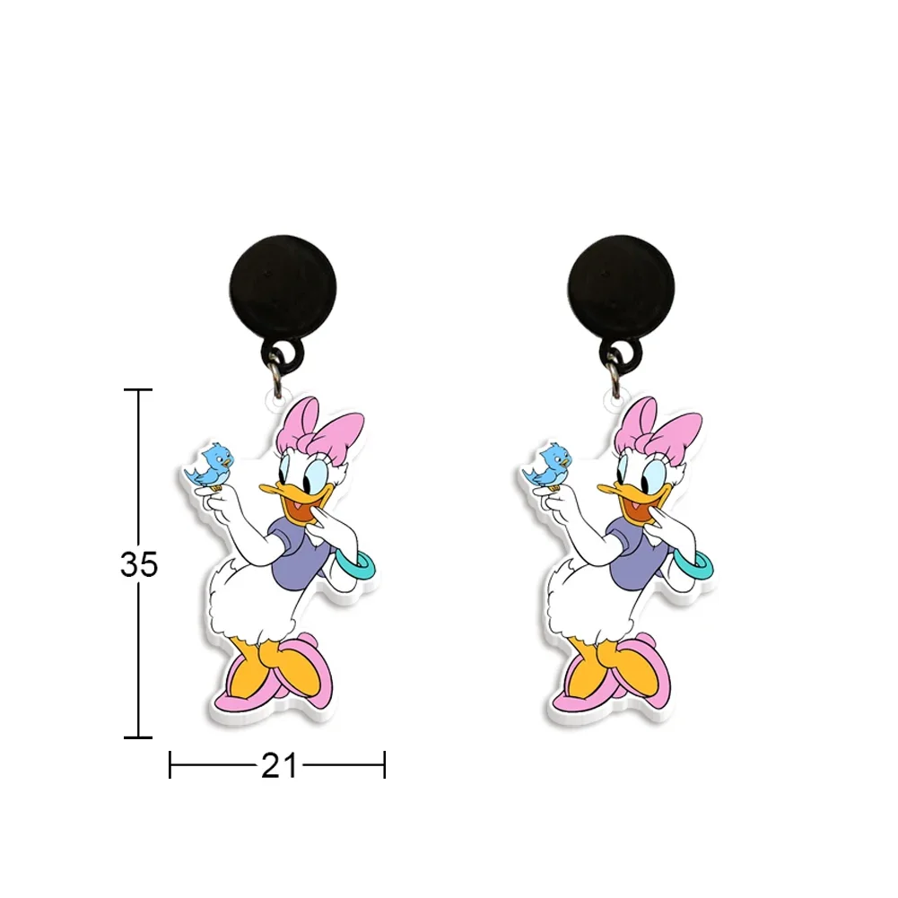 Hot Sale Daisy Duck Acrylic Earrings Disney New Accessories For Girls Colorful Earrings Cute Jewelry