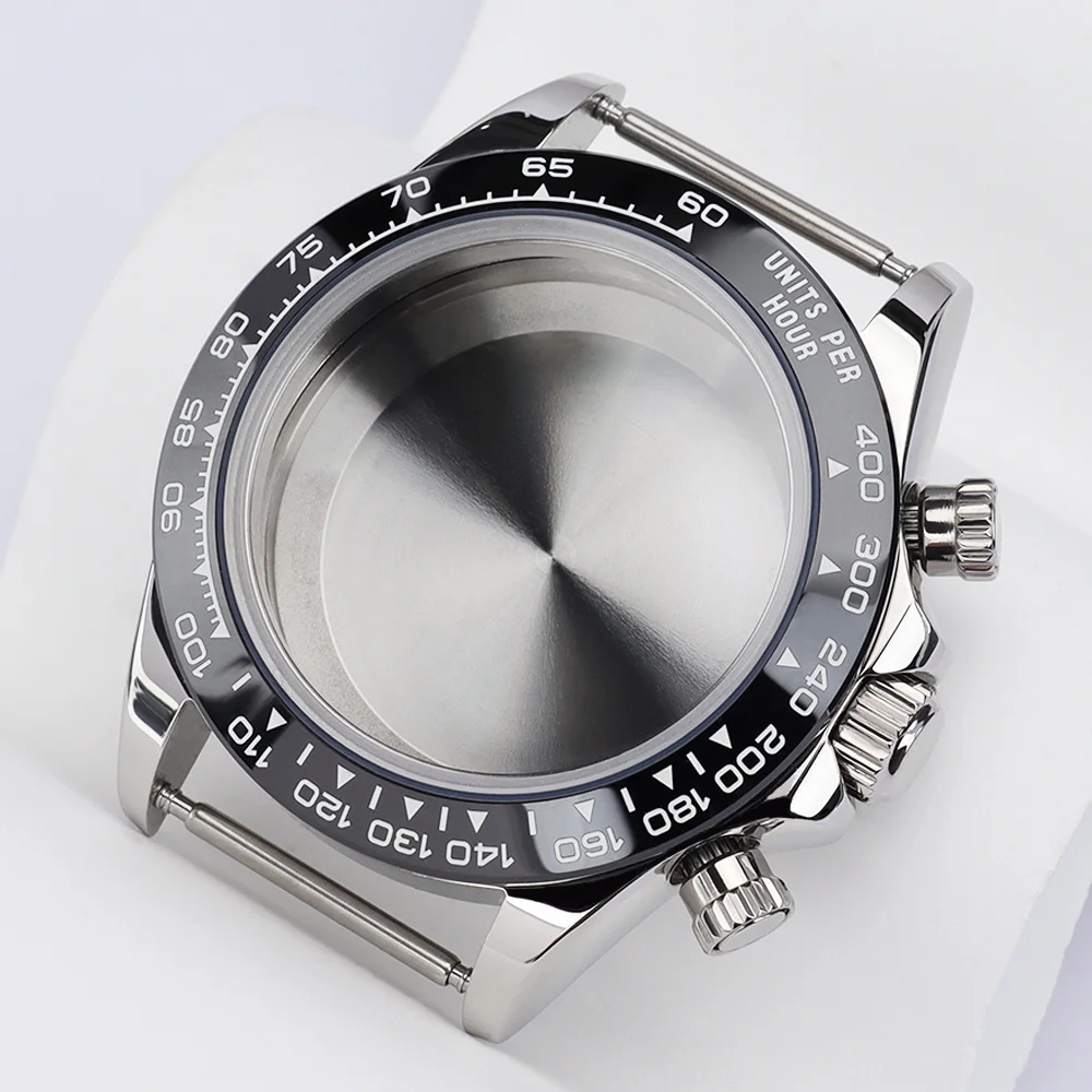 

Корпус для часов VK63, 39 мм, серебристый, из нержавеющей стали, аксессуары для часов Daytona VK63 VK63A, для кварцевого механизма, с сапфировым стеклом