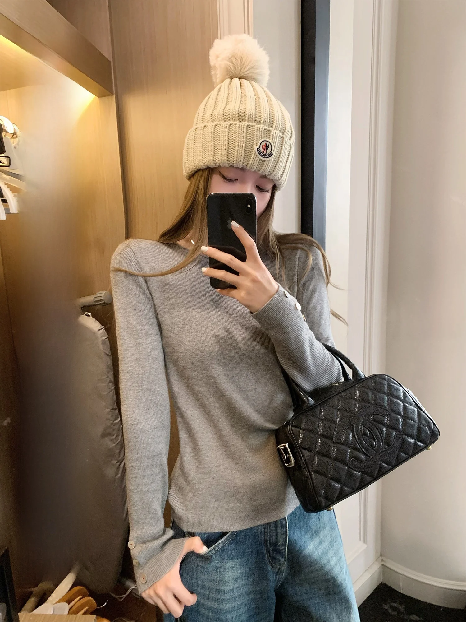 

Женская облегающая вязаная базовая кофта Yuzuqi с круглым вырезом и длинным рукавом для осени и зимы