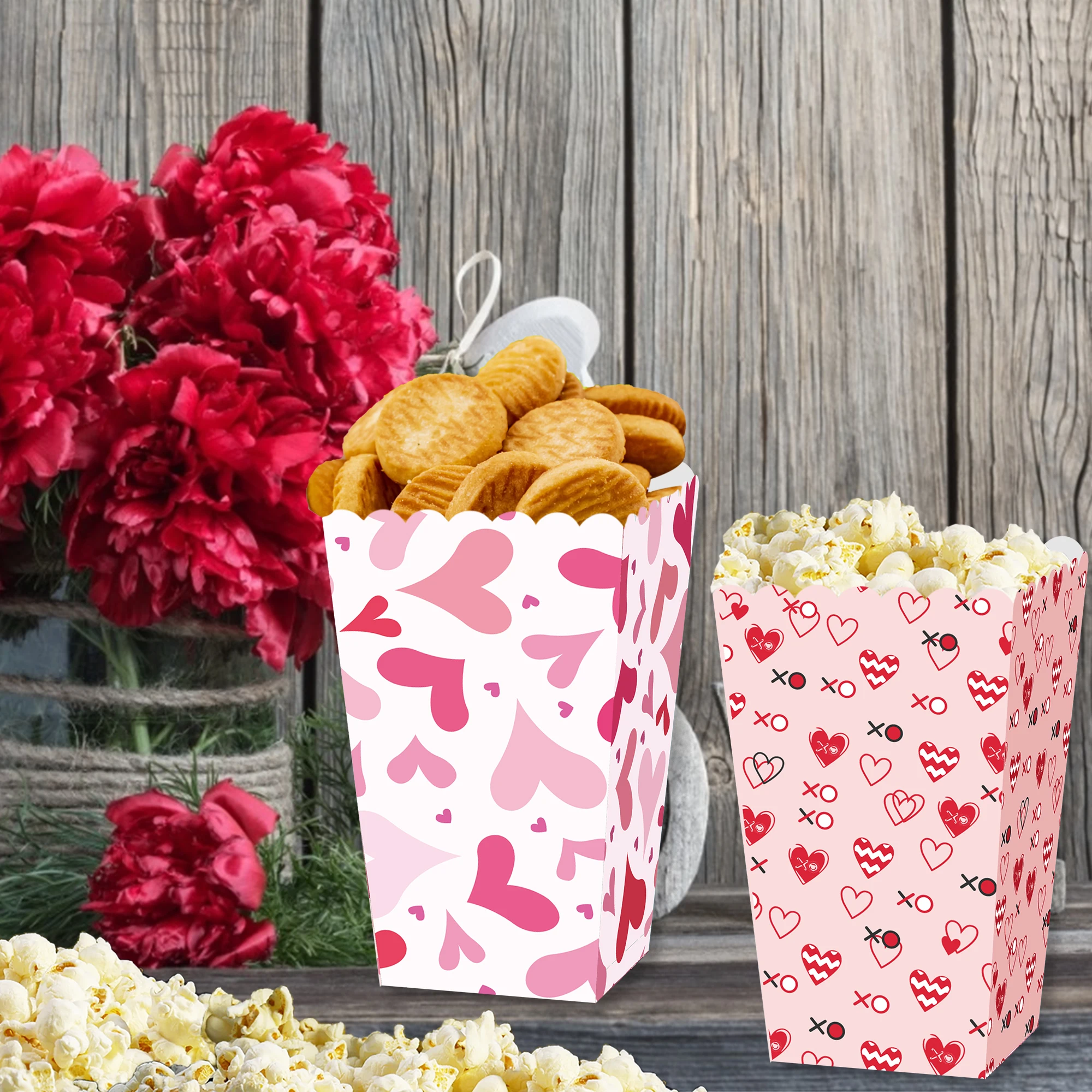 

BM005 12Pcs Bride Wedding Valentine's Day Party Paper Popcorn Boxes Pop Corn Candy Sanck Bag Wedding Birthday Party Decoration