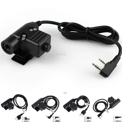 Tactical U94 PTT Headset Adapter PTT for Icom Kenwood Midland Moto Talkabout Mobile Phone Push To Talk Cable Plug with Button