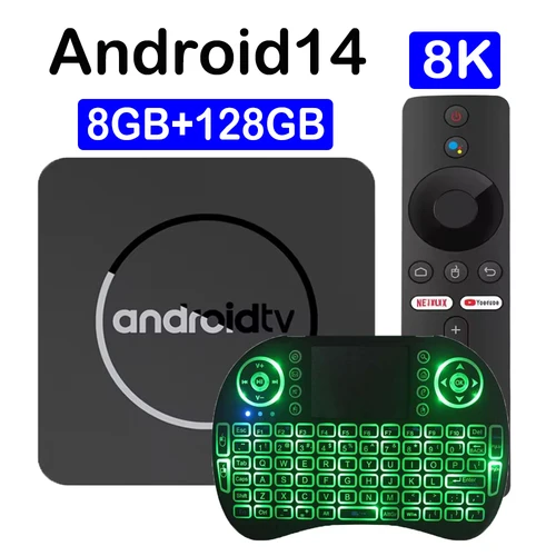 Q10 Smart TV Box Android 14 TV Box Bluetooth 5,4 8GB 128GB Allwinner H313 Wifi Dual 5G asistente de Google reproductor multimedia de Streaming