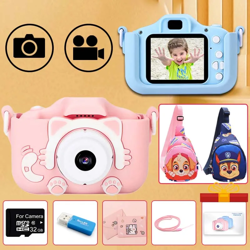 Цифровая детская камера для девочек, мальчиков, малышей, детская игрушка, видео, подарок на день рождения, Рождество, подарки для малышей, подростков, уличные розовые, синие
