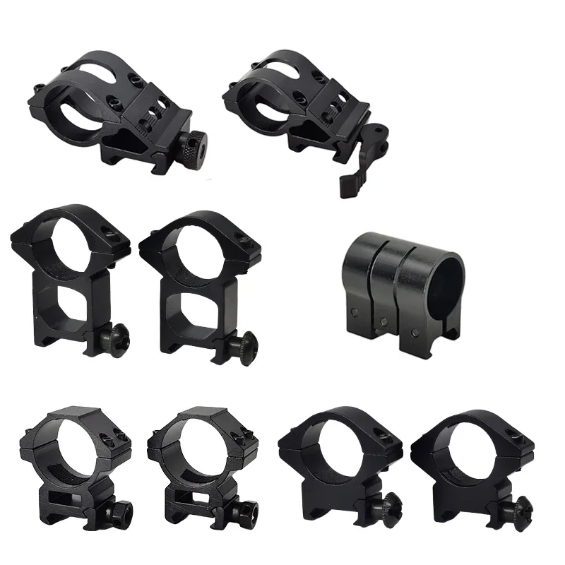 2Pcs Hunting Rifle Scope Mounts Ring for Dia 25.4mm 30mm Tube Scopes 20mm Dovetail Picatinny Rail Tactical Flashlight Mount