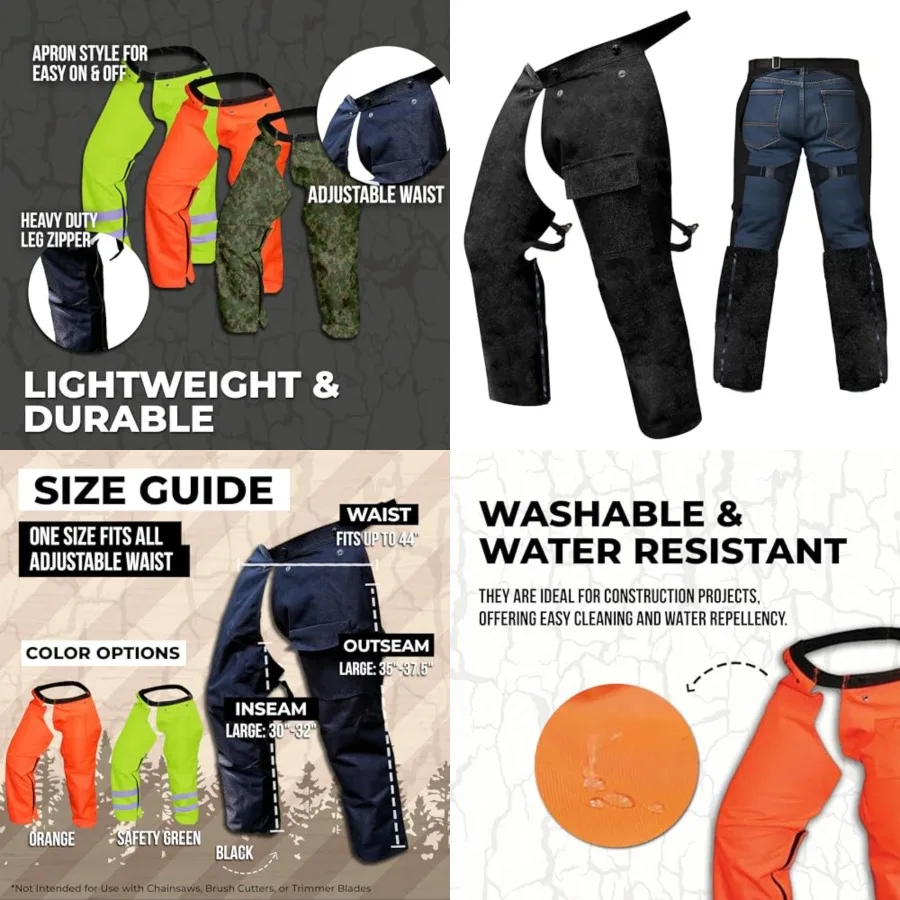 

Protective Trimmer Safety Chaps,,Large One Size Fits Most *Not for Use with Chainsaws*