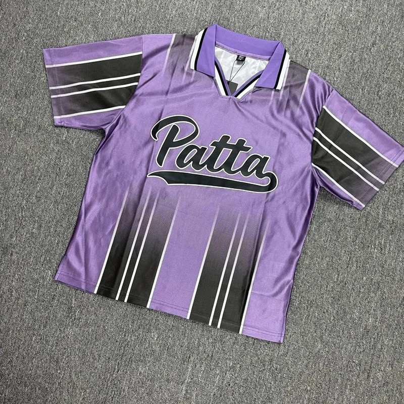 26ss Best Quality PATTA V-Neck Soccer Suit Football Jersey T Shirt Men Women Couple Badge Cool Breathable Patta T-Shirts