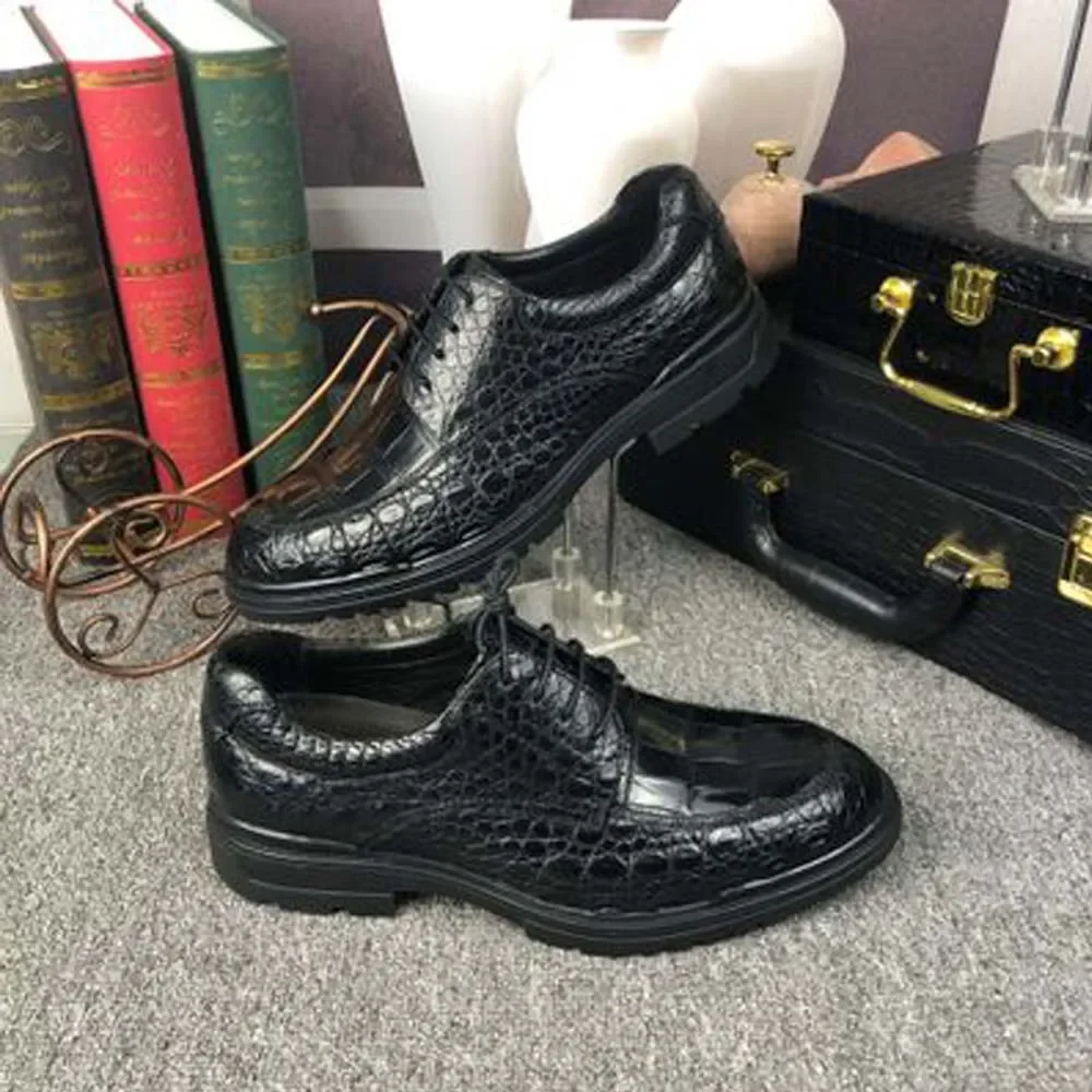 ousidun new crocodile  shoes  male  crocodile men  shoes  Casual shoes for male  cortical  rubber sole Low heels