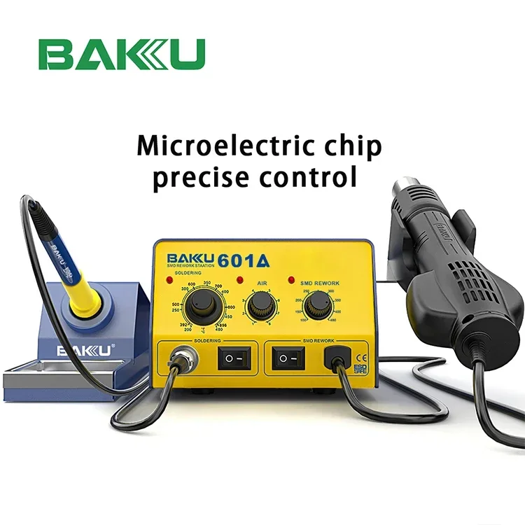 BAKU Desoldering Station Indicator Light Infrared Rework Station Soldering Iron Hot Air Gun Antistatic Soldering Station 2 in 1