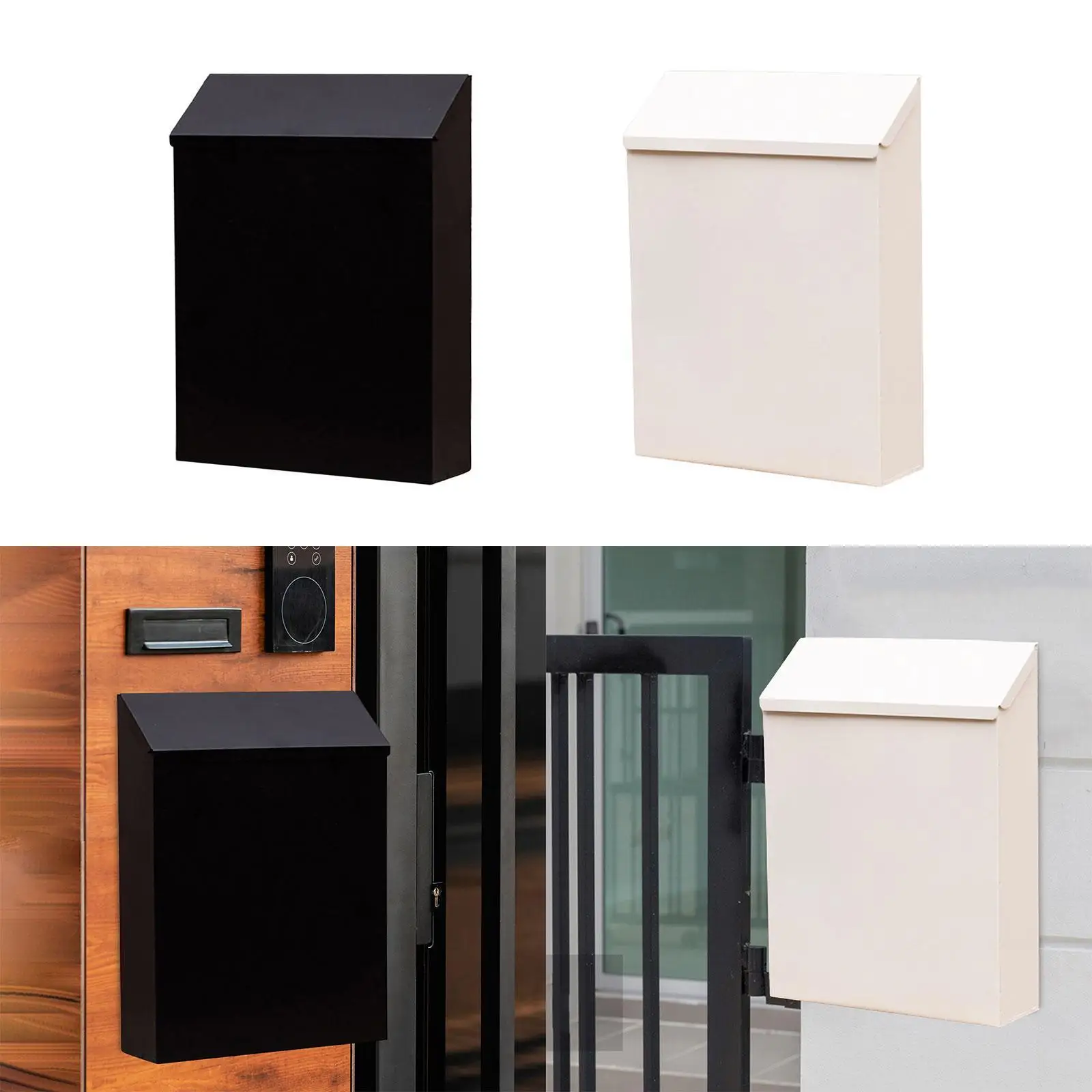 

Wall Mounted Mailbox Decorative Sturdy Iron Mail Box for House Outdoor Gate