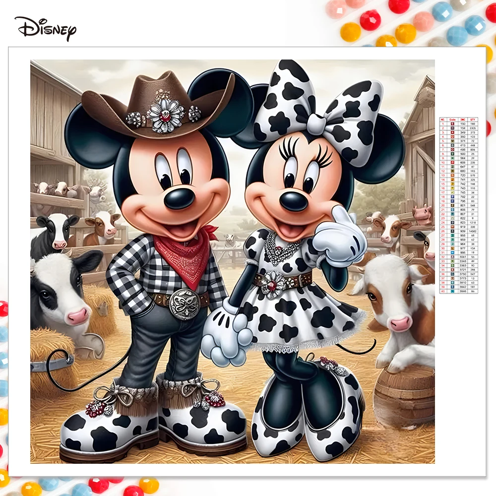 Disney Diamond Painting Mickey Mouse Cross Stitch Minnie Mouse Embroidery Full Round Cartoon Mosaic Rhinestones Decor For Home