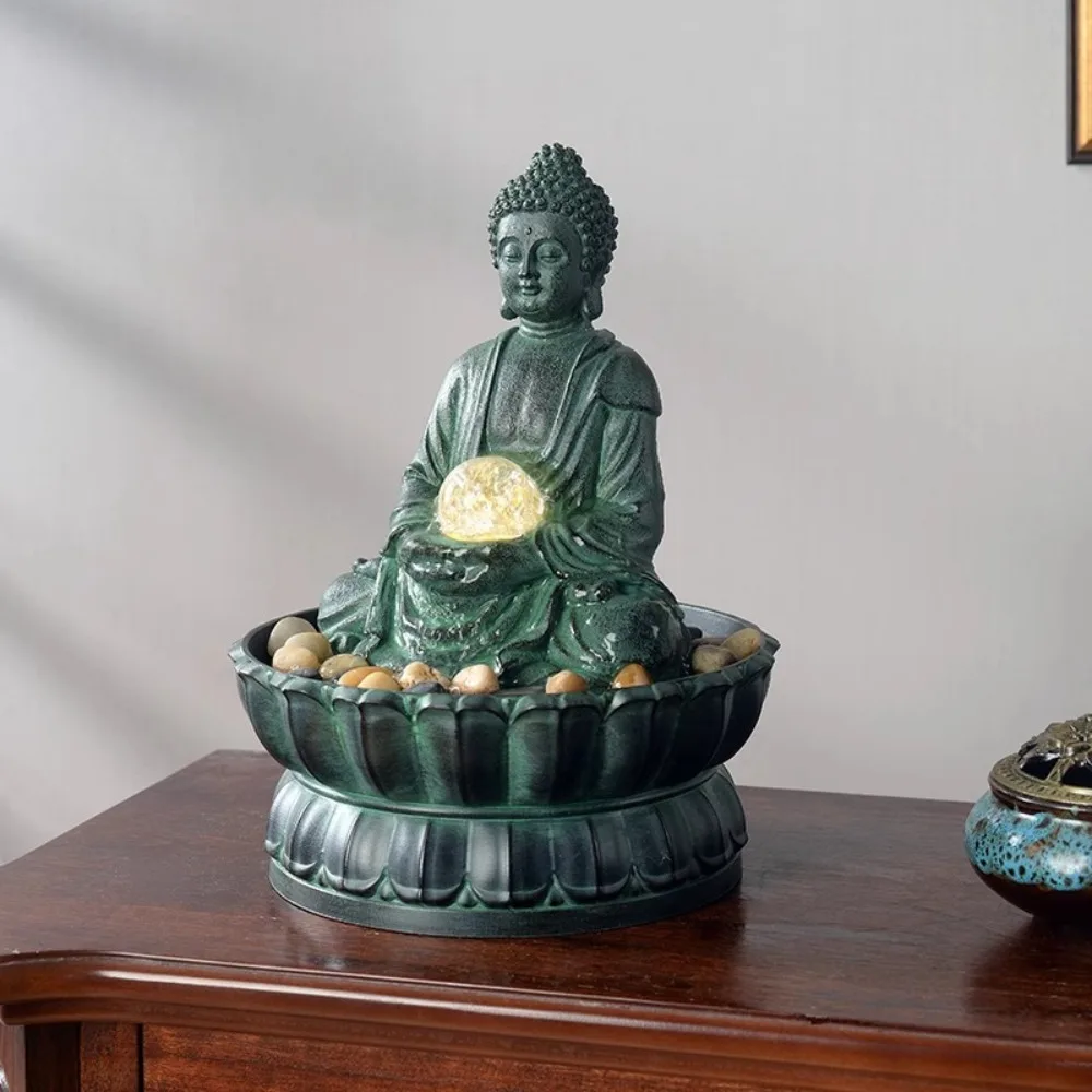 Buddha statue water ornaments simple creative humidifier circulating water study living room porch tea table decoration gift