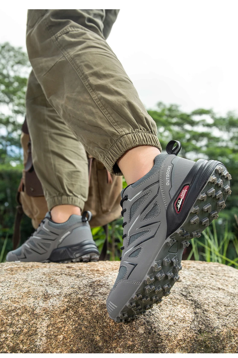 Wasserdichte Herren-Wanderschuhe, atmungsaktives Obermaterial, geeignet für jedes Gelände, Outdoor-Offroad, rutschfest, verschleißfest, Sportschuhe – Detail 16
