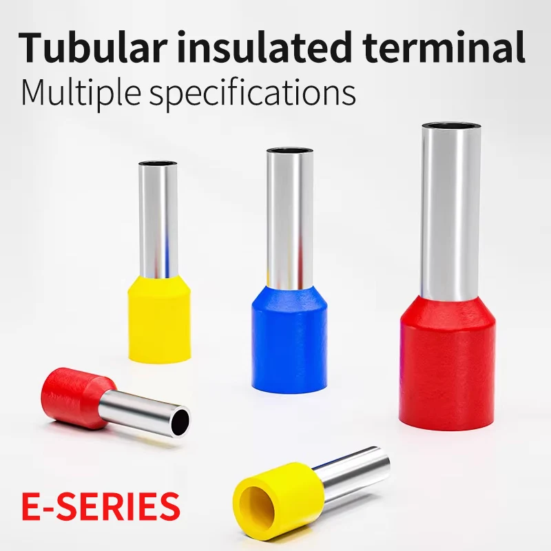 1000/500 pcs copper cable insulated connector terminal Crimping terminal Cold insulated terminal VE0508 7508 1008 1508 2508 4009