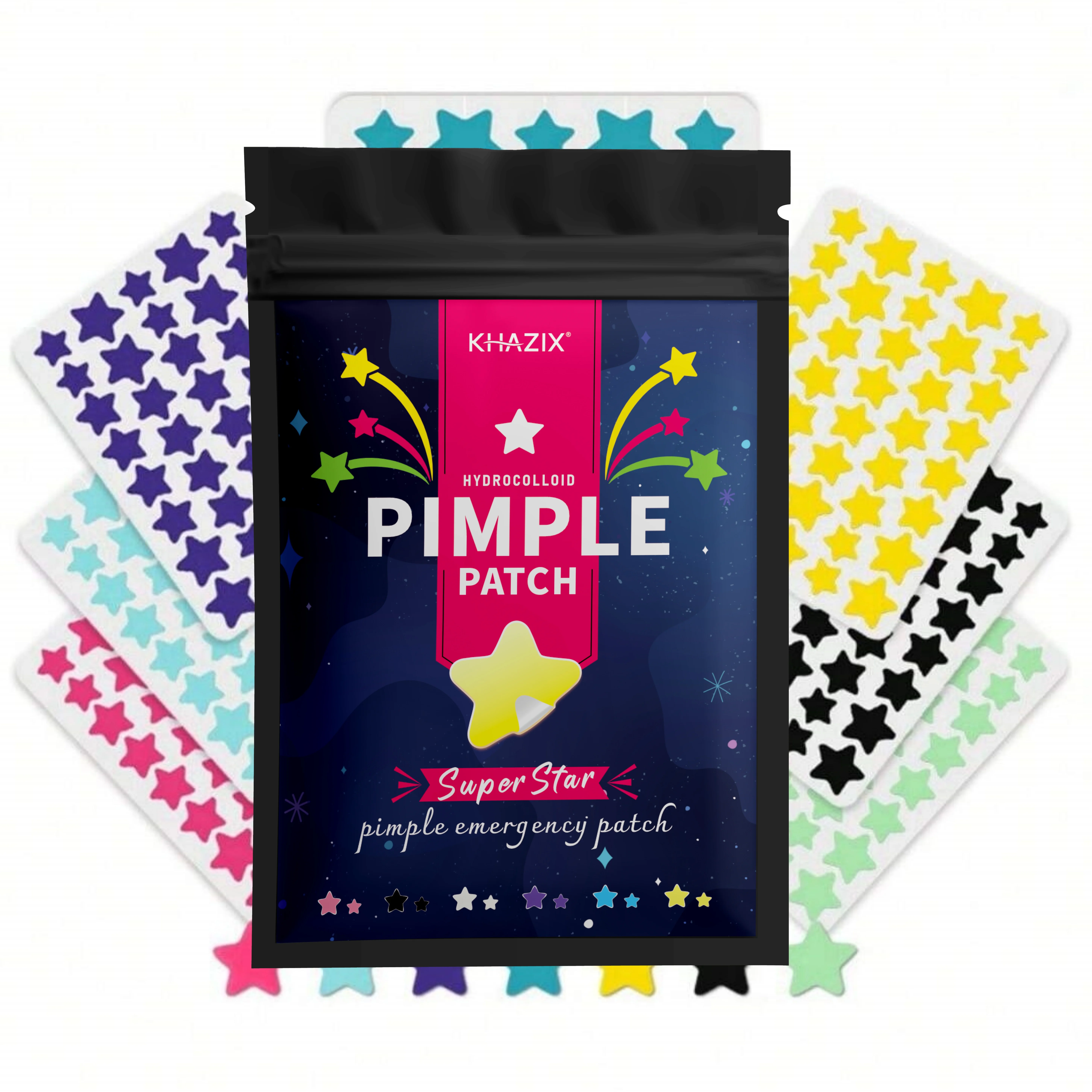 

280 штук разноцветных патчей от прыщей со звездами, патчей от прыщей на лице, консилеров от прыщей и патчей от прыщей, ультратонких