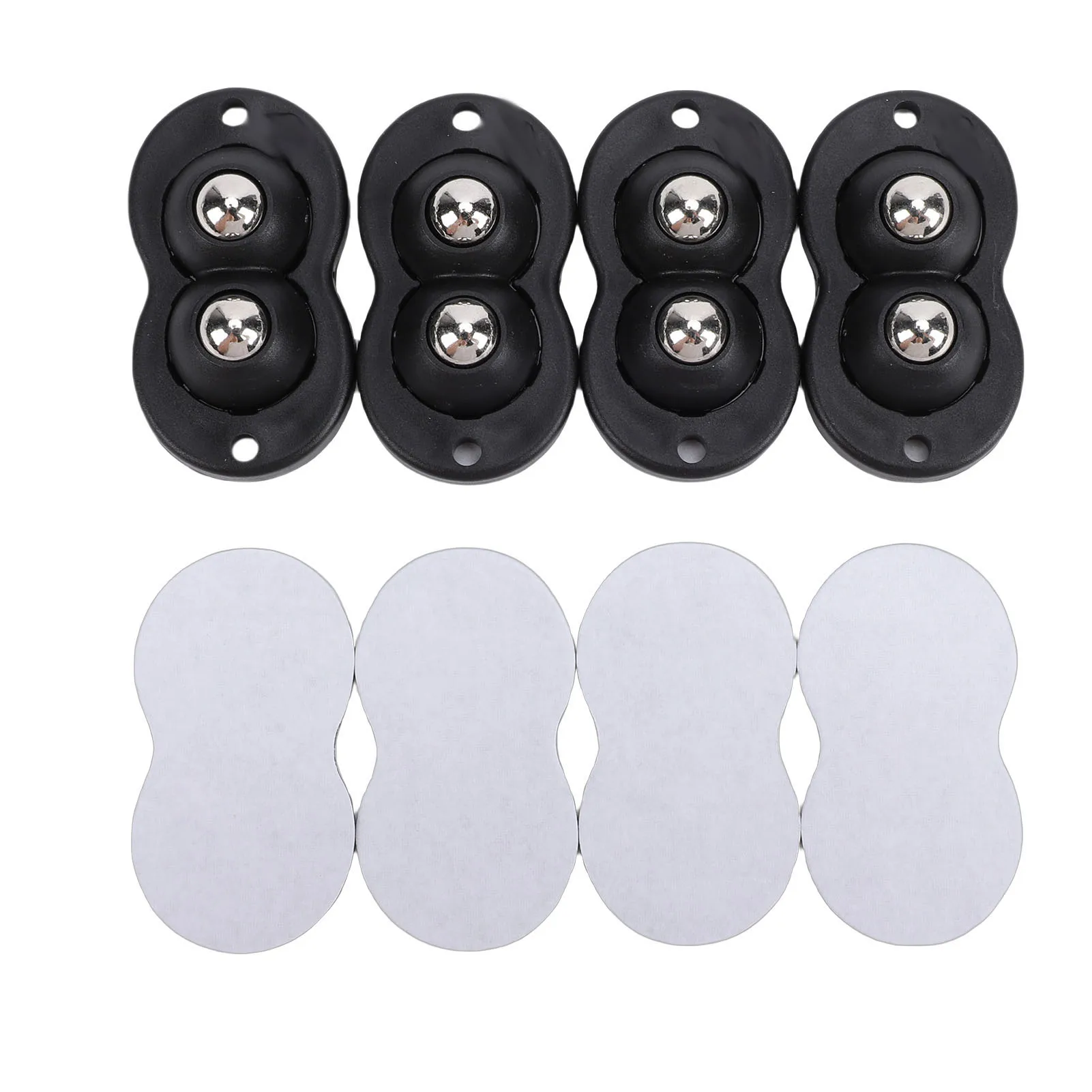 Ruote girevoli autoadesive da 16 pezzi doppie sfere in acciaio inossidabile Ruote a rulli per apparecchi con rotazione di 360 gradi per piccoli elettrodomestici