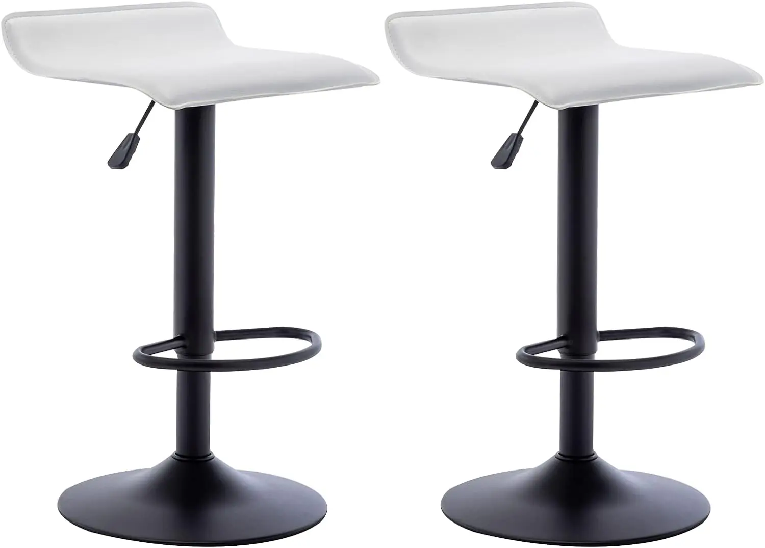 

Vogue Furniture Direct Adjustable Bar Stools Set of 2, Modern Swivel PU Leather Airlift Barstools, Backless Kitchen Counter