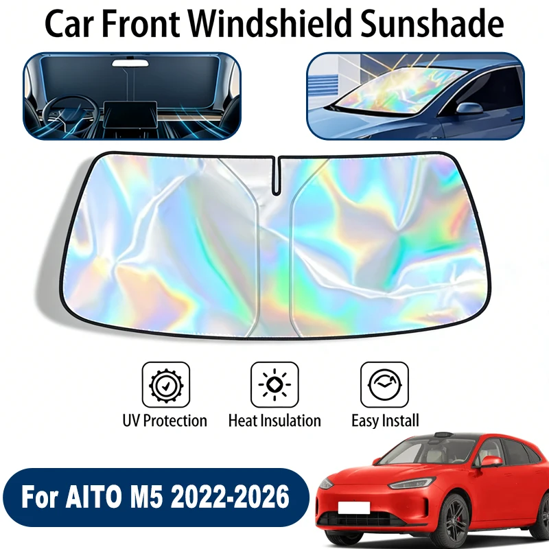 

Windshield Sun Shade For AITO M5 2022-2026 Foldable UV Reflective Front Window Sun Protection Cover Accessories