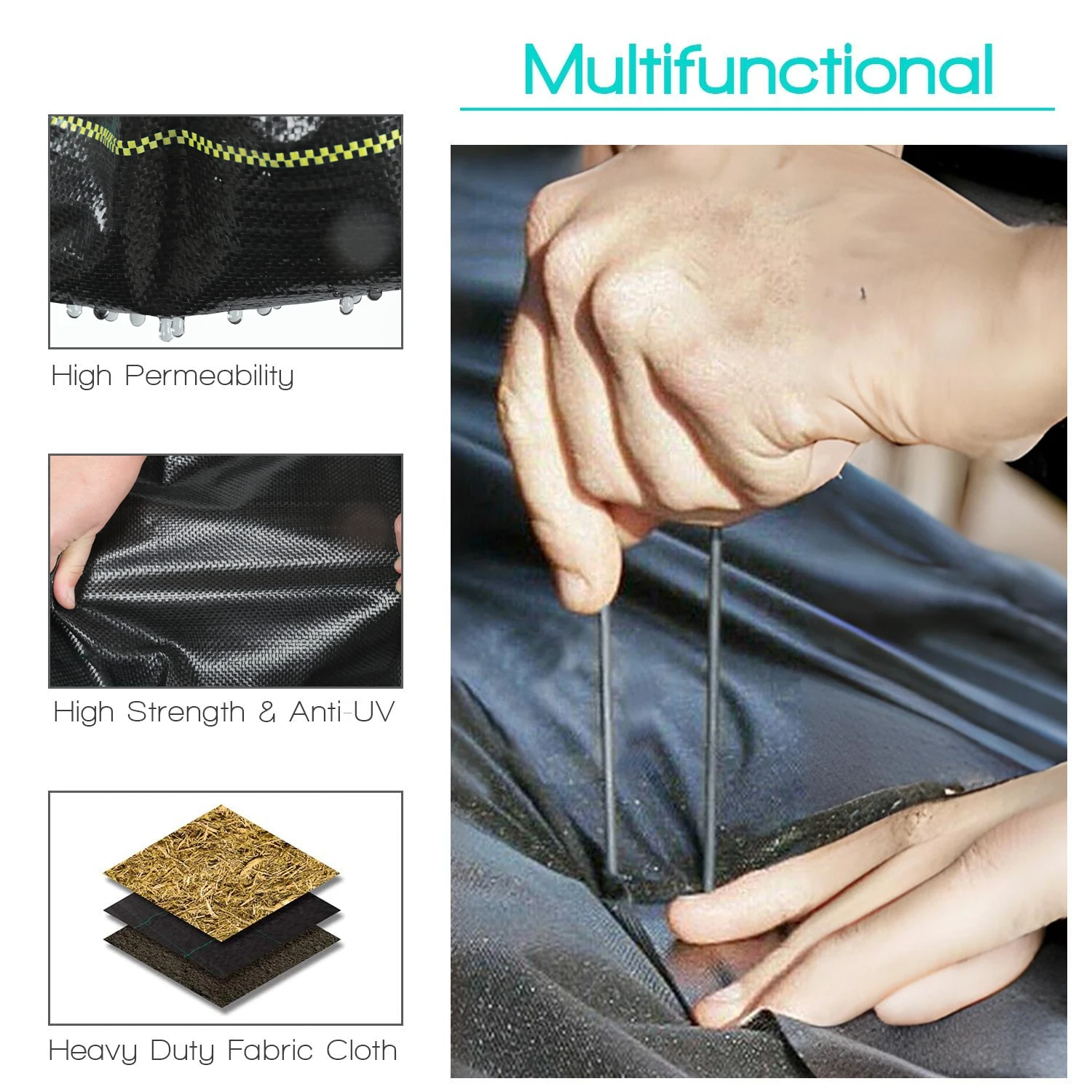 2025Hot Sale Weed Control Agriculture Fabric Anti-Weed Grass Plastic Mesh 4FT*300FT 70g