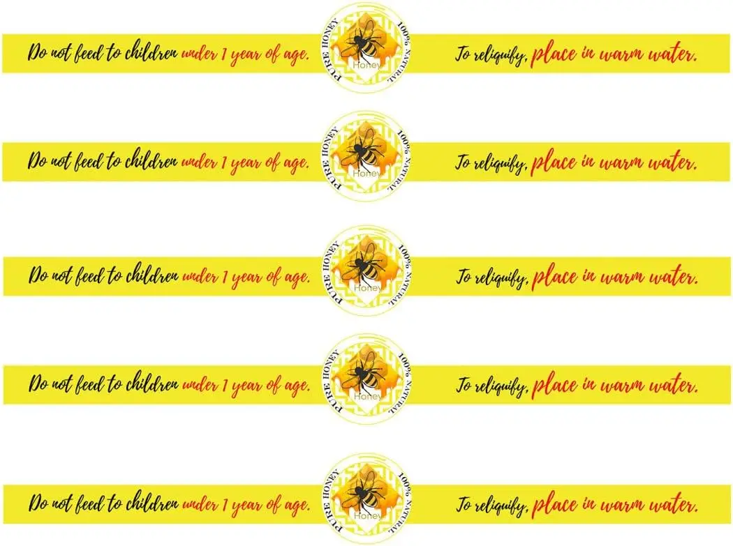 Tamper Proof Pure Honey Stickers 1x9Inch Safe Secure Tamper Proof Stickers Tamper Evident Seal Stickers Freshness Honeys Label