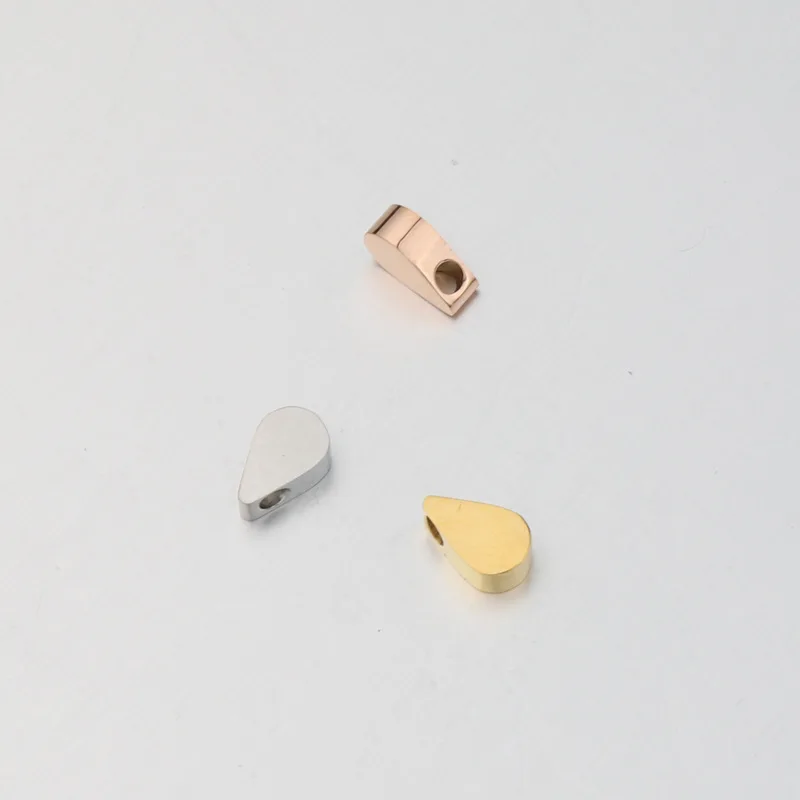 

30pcs Stainless steel mirror polished droplet shaped exquisite small pendant DIY jewelry necklace accessories 2mm hole