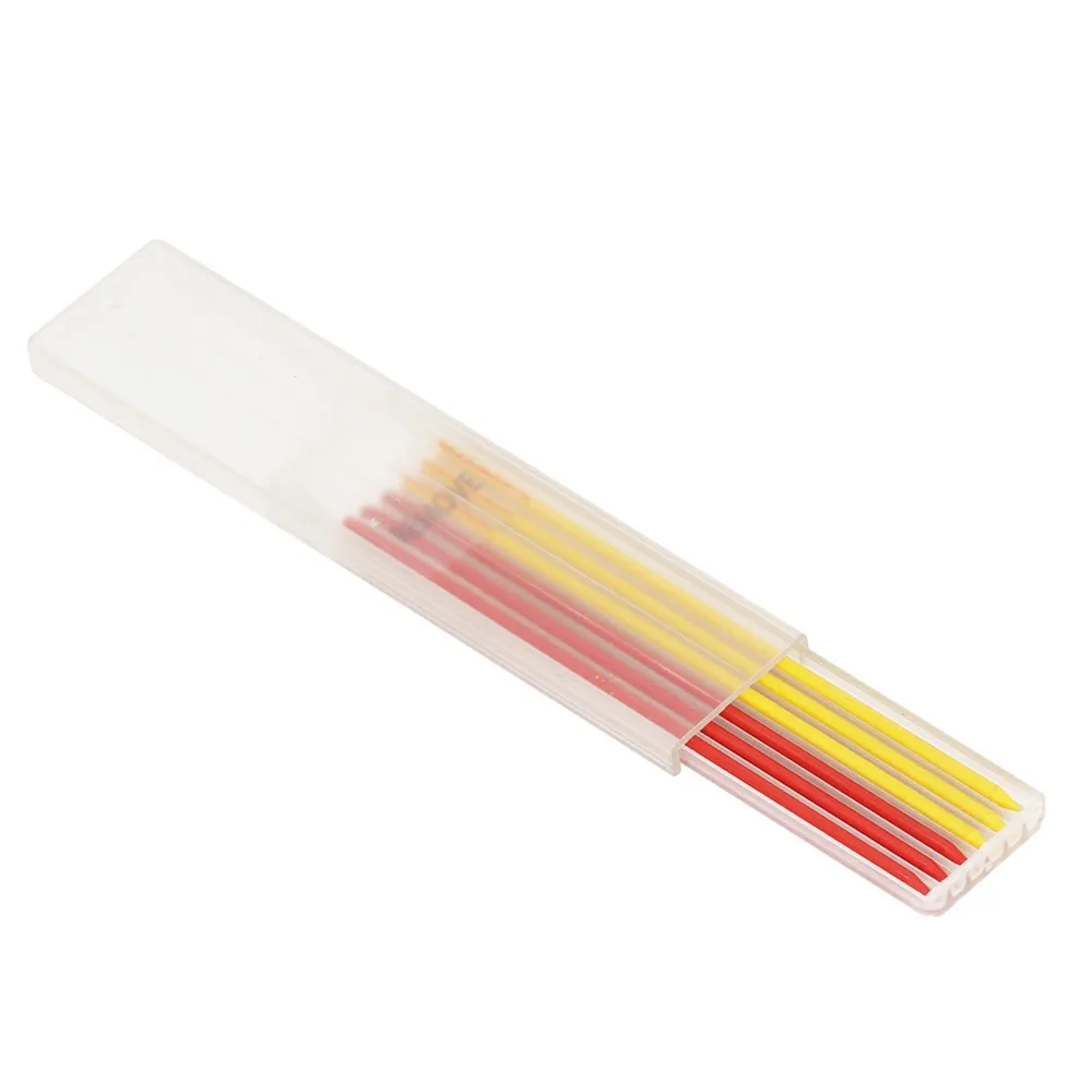 30pcs 2.8mm Diameter Carpenter Pencil Refill HB Hardness Solid Dry Wax Core Marking Scribing Tool Red Yellow Pencil Lead Refills