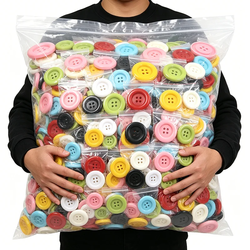 10/100pcs DIY 5cm Super Big Plastic Buttons for Crafting Sewing 4-eyes Resin Buttons Cute Cloth Decor DIY Manual Sewing Tools