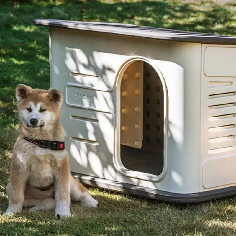 Waterproof Luxury Prefabricated Plastic Outdoor Garden Dog Kennel With Roof