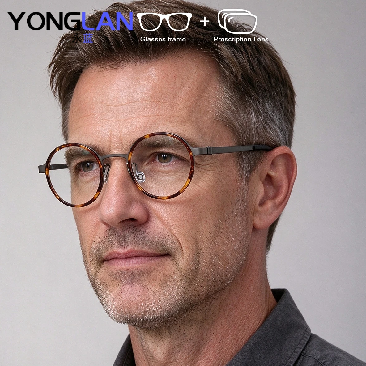 NEW Titanium Prescription Glasses Men Women Round Screwless Eyewear Handmade Optical Myopia Progressive Eyeglasses 9707