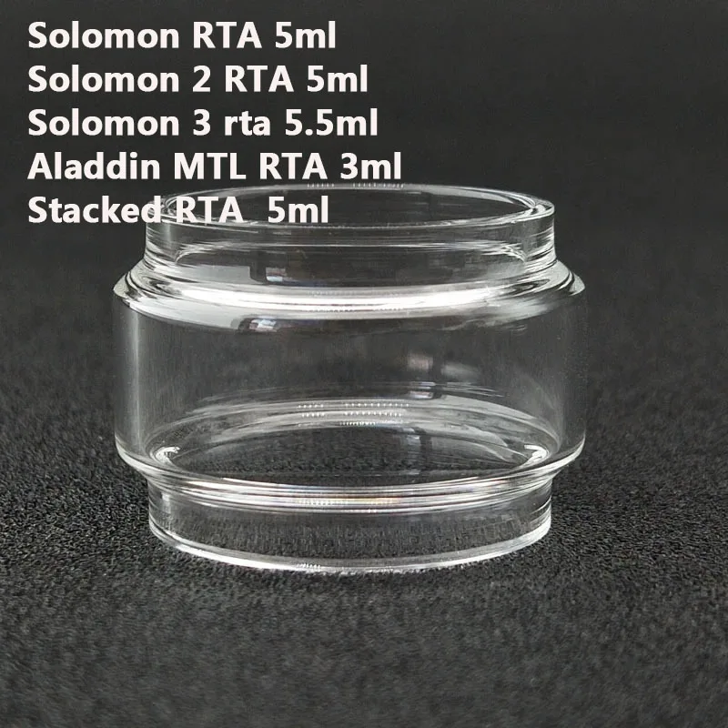 Bubble Glass Tubes for Kaees Solomon RTA 5ml Solomon 2 3 Aladdin MTL RTA 3ml Stacked RTA Replacement Crystal Mini Glass Cup 5PCS