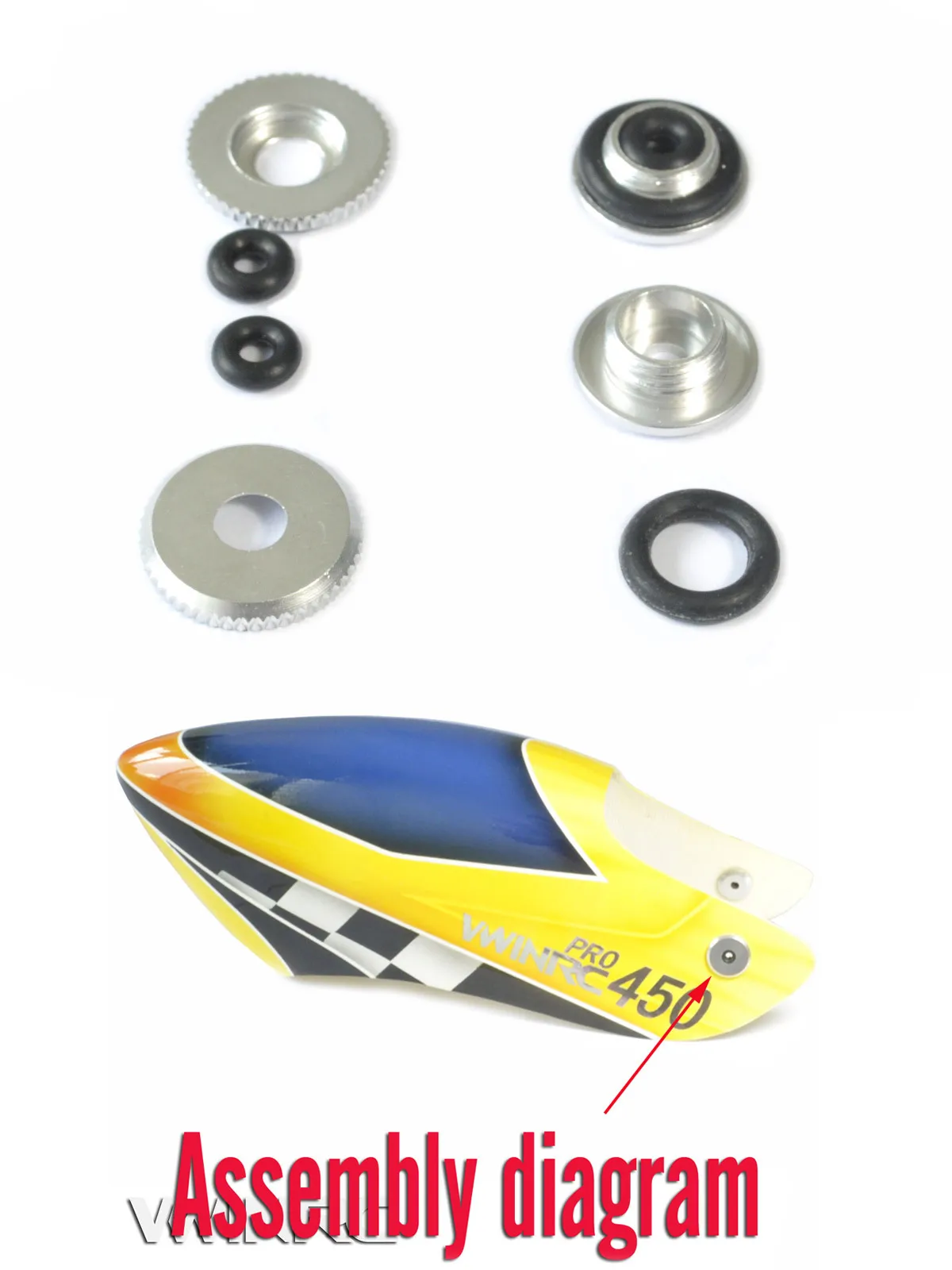 4pcs Rc Upgrade Parts VWINRC Metal Canopy Nut For Align Trex 450 pro sport DFC Rc Helicopter