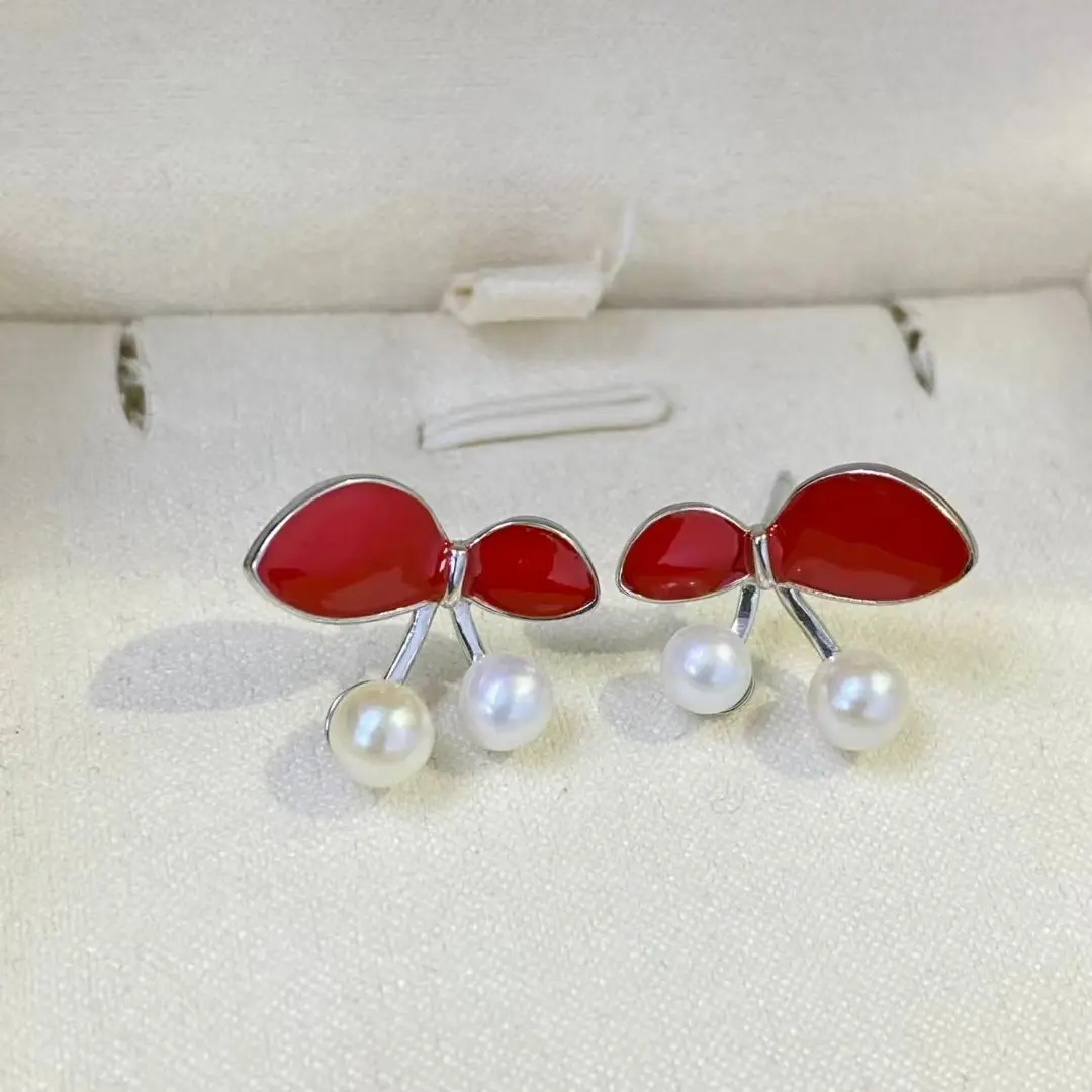

S925 Sterling Silver Earrings Mount Findings Settings Base Mounting Parts Accessory Fittings for 4-5mm Pearls
