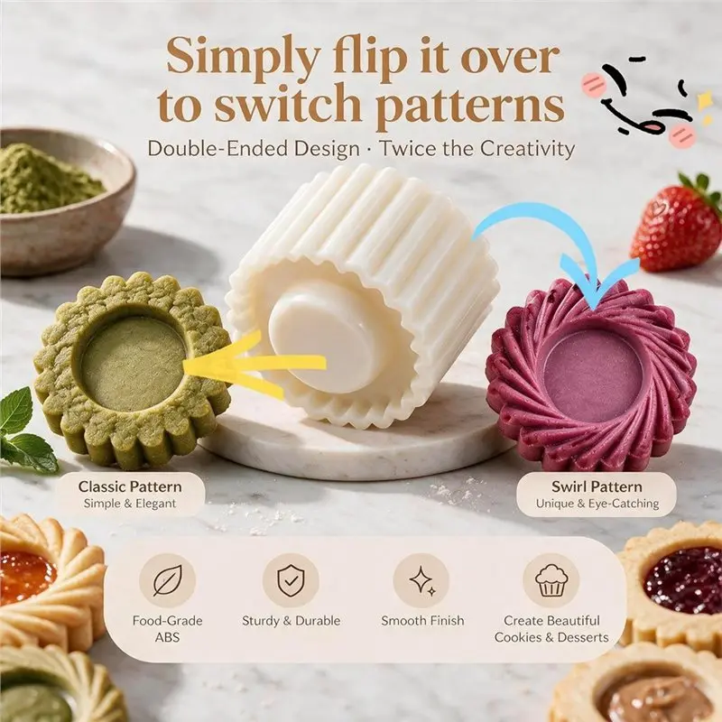 A34R& Double-Sided Sunflower For-DIY Pasty Mold Press 2-In-1 6Pcs For Cookies& Mooncakes