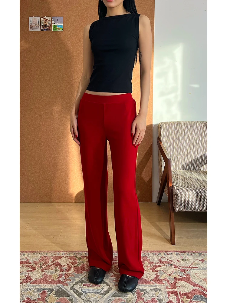 

Новые повседневные брюки Highlife Spring Summer New Sle с прямыми штанинами, женские повседневные брюки с высокой талией, универсальные, стройнящие, повседневные брюки