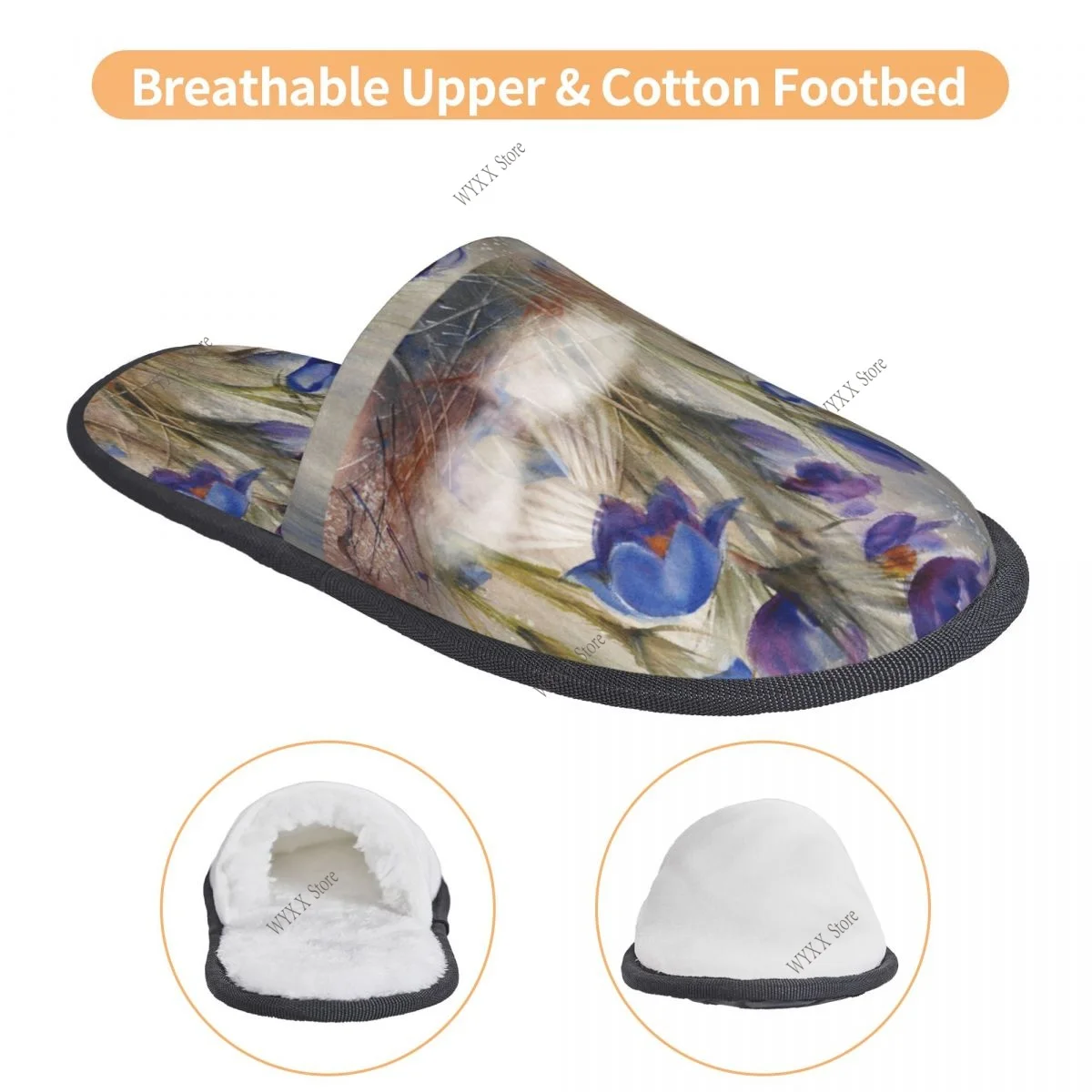 Irises 2 Van Gogh Slipper للنساء والرجال شبشب شتوي دافئ شبشب داخلي