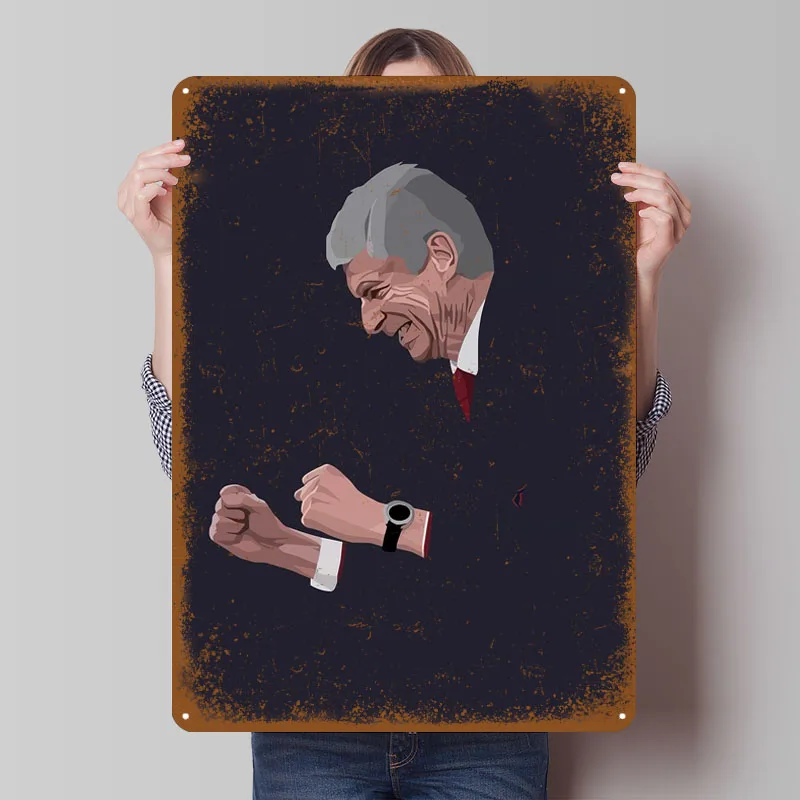 Arsene Wenger Sinais de flandres esportivos pôster decorações para itens de decoração de casa sinal de metal personalizado para decoração de arte de parede varinha Deko