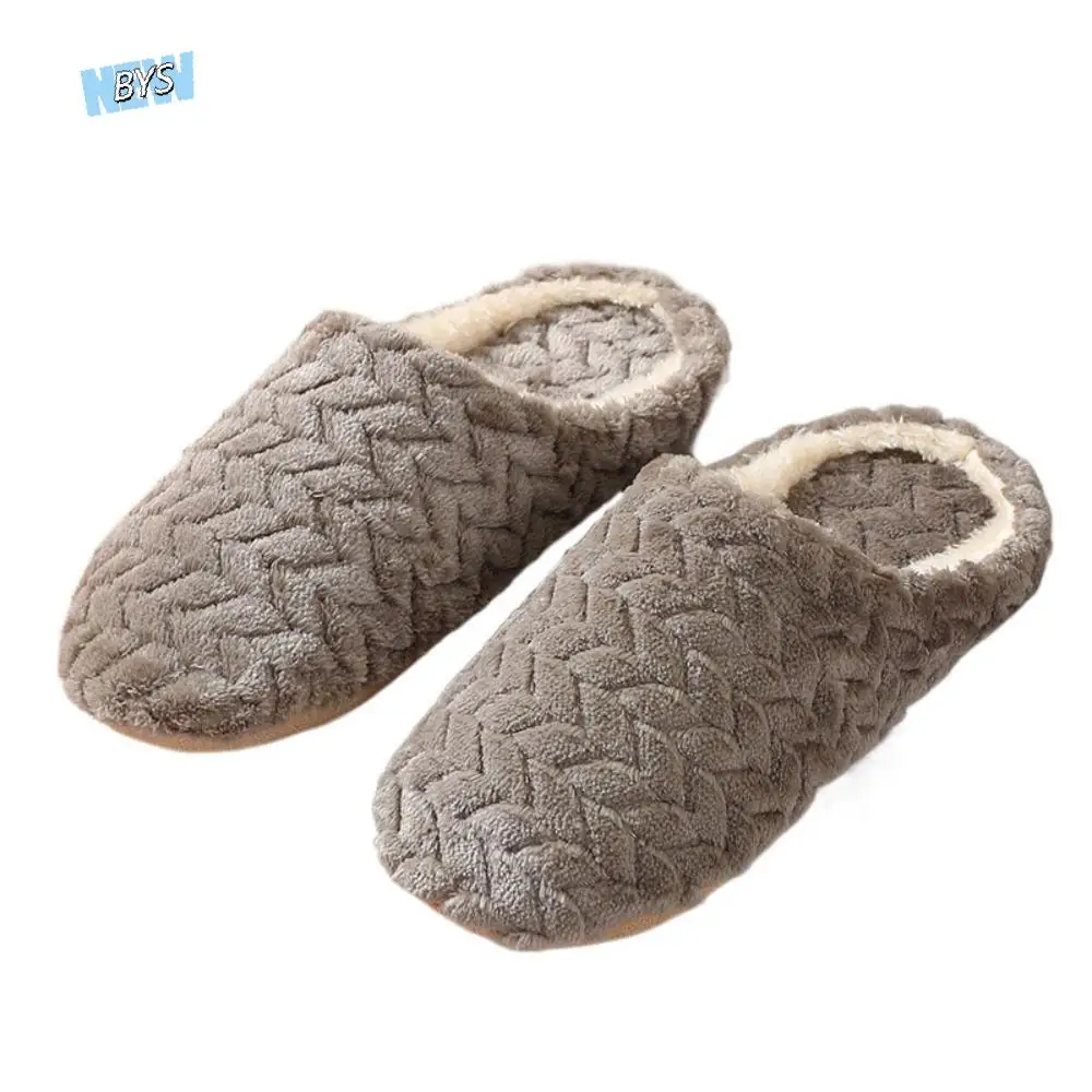 

Cozy Non-Slip Plush Warm Slippers Fluffy Thicken Winter Indoor Slippers Casual Homewear Shoes Soft Soled Shoes Dormitory