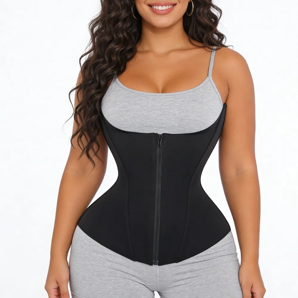 

U-shaped Waist Trainer Corset Women Zipper Body Shaper Breast Lifted Waist Trainer Steel Bone Slimming Women's Shapewear