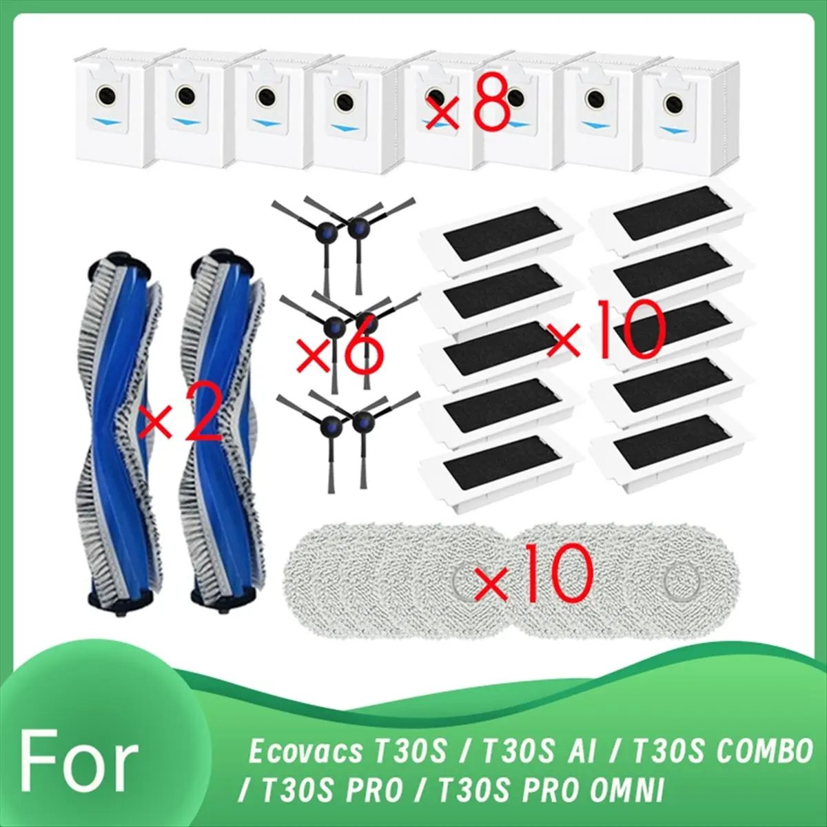 

36 шт. для T30S / T30S AI / T30S COMBO / T30S PRO / T30S PRO OMNI Замена деталей робота-пылесоса
