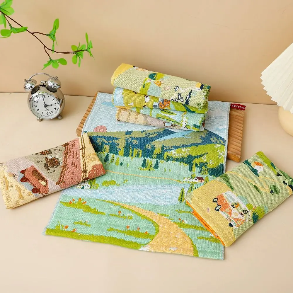 34x40cm Large Hand Towel Cartoon 4 Layer Cotton Gauze Pure Cotton Dish Cloth Decorative Quick Dry Kitchen Towel