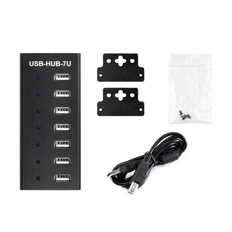 Industrial Grade 7-Port USB HUB USB2.0 Multi Interface HUB Docking Station Converter Expansion Adapter Plug