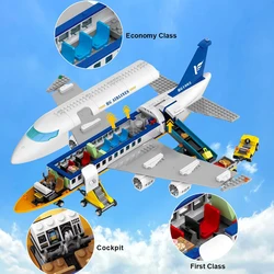 HOGOKIDS Airplane Building Set with LED, Plane Building Blocks with Airport Terminal Luggage Trailer Toys Gifts for Kids Age 6+