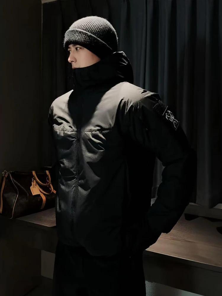 

Мужская зимняя ветрозащитная хлопковая куртка American Sle, хлопковое пальто с высоким воротником и капюшоном, верхняя одежда