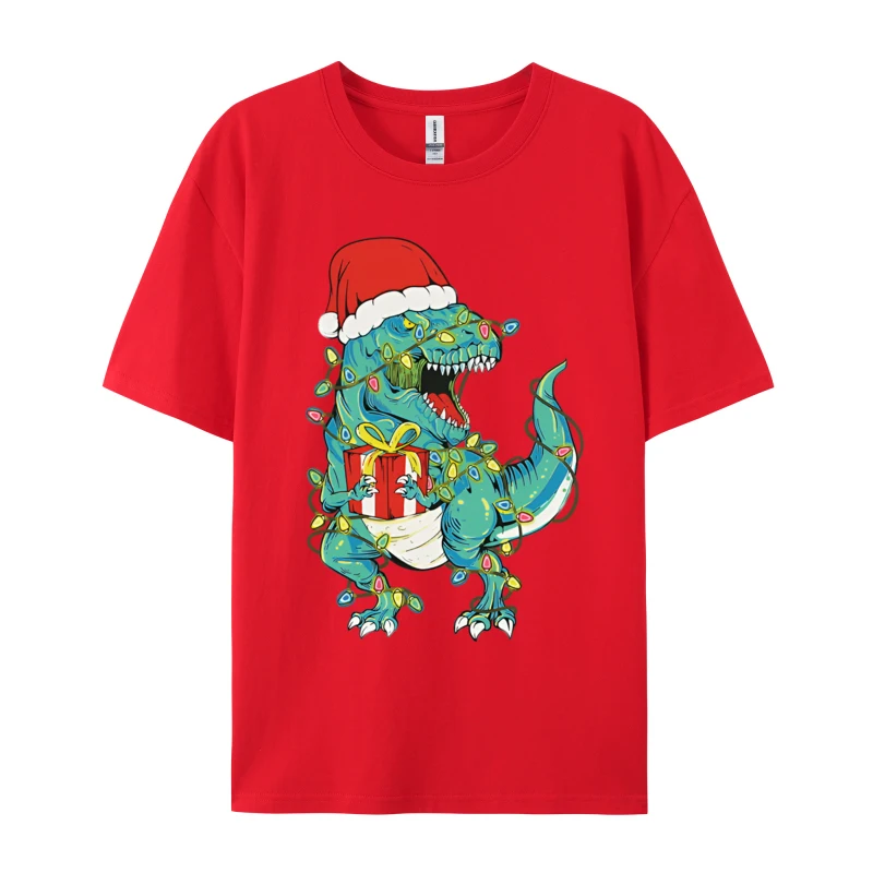 Dinosaur Santa For Girls Christmas Tr T-shirt Men T Shirts Birthday Gifts Tee Shirts Tops Shirts Novelty